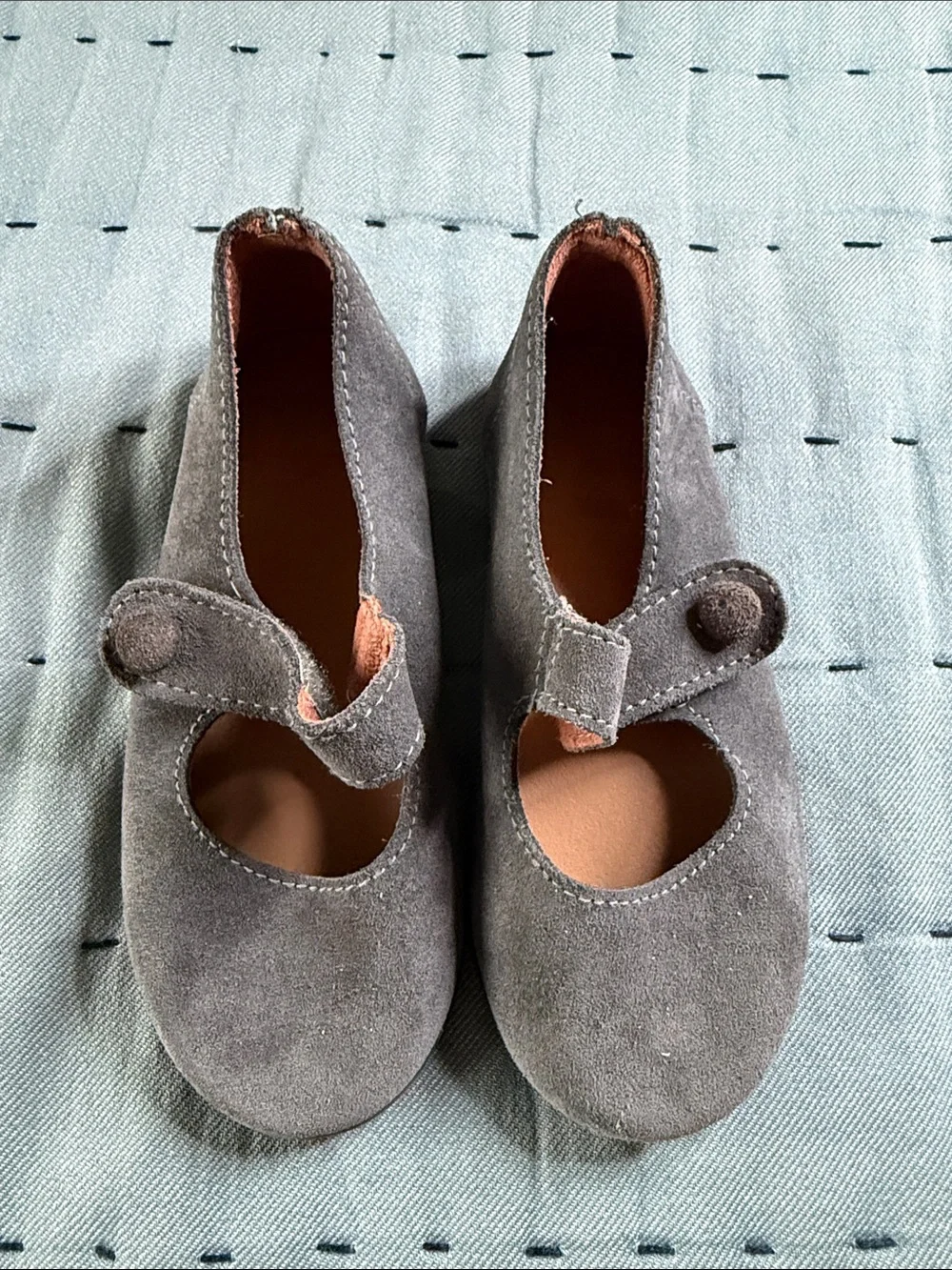Zara Kids Gray Suede Mary Jane Kids Shoes